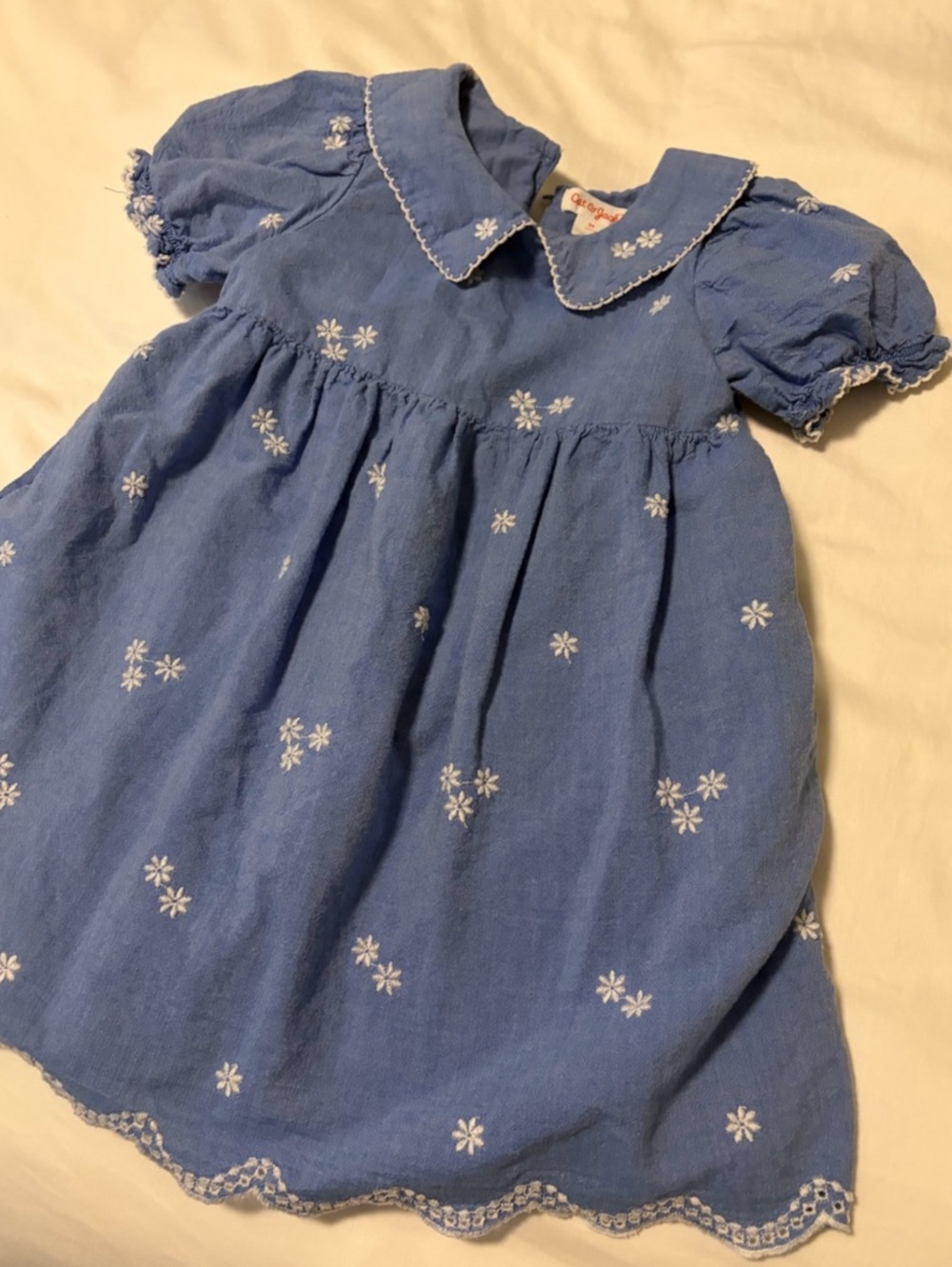 Cat & Jack Toddler Girls' Floral Woven Dress Blue & White 3T